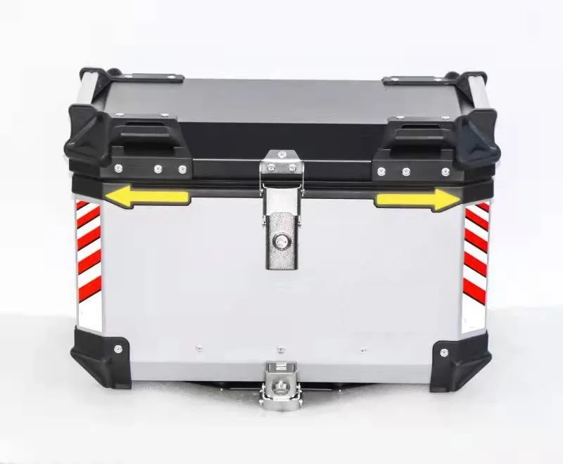 45L 65L Alu aluminum Universal Motorcycle Side Box Top Case tail box waterproof Customized Logo leather lining Origin Type