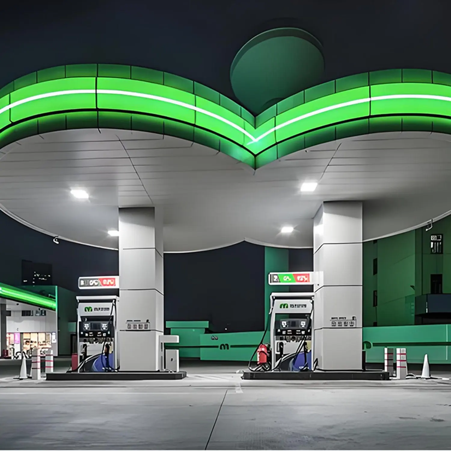 Low Cost Timely Delivery Low Cost Bolted Steel Structure Space Frame Gas Station Shed Petrol Station Canopy Design
