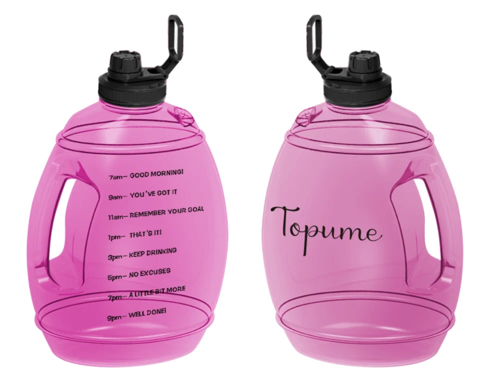 3.78L 1Gallon Water Bottle with Motivational Time Marker Large Capacity Sport Water Jug with Handle 128OZ