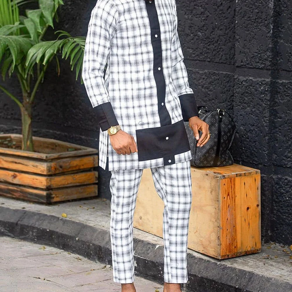 African plus size men clothes fall clothes for men 2 piece set men two piece set