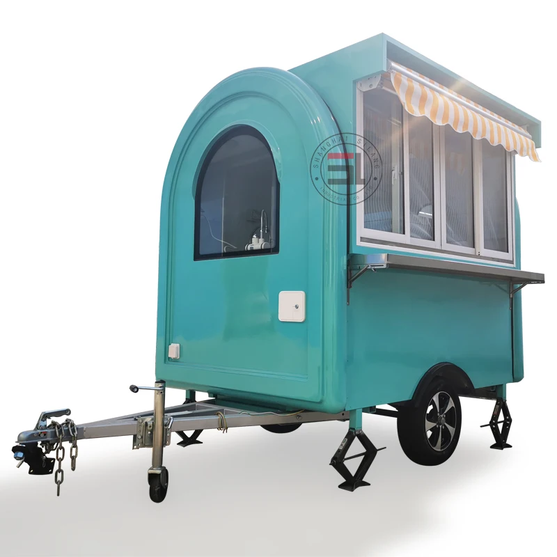 
Mini hot dog cart, food vending van catering trailer retro food truck 