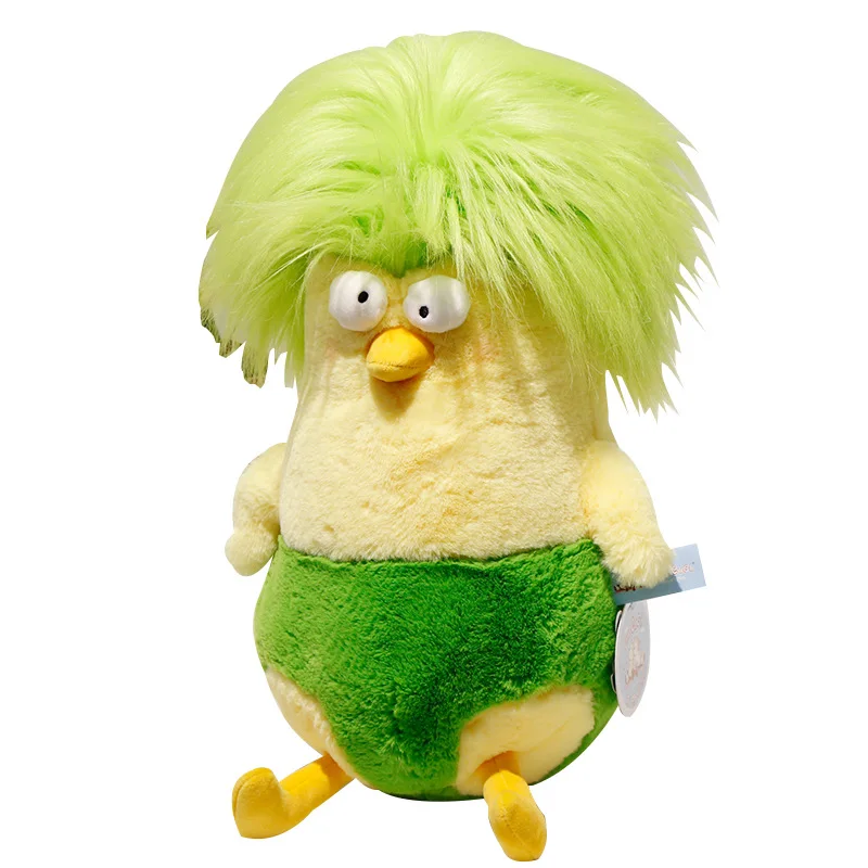 RuunJoy Kawaii Chicken Plush Toys Afro Head Vegetable Chicken Doll Cute Animal Pillow Holiday Birthday Gifts For Kids Home Decor