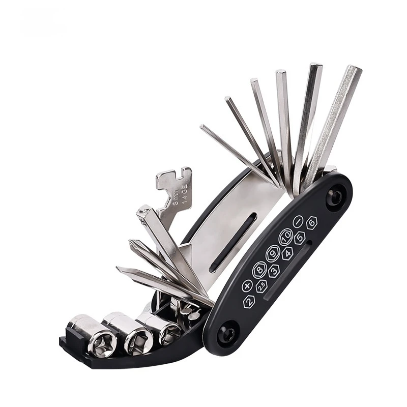Multifunctional Folding Car Wrench Set Bicycle Repair Combination Tire Repair Tool Mountain Road Bike Garage Wrench