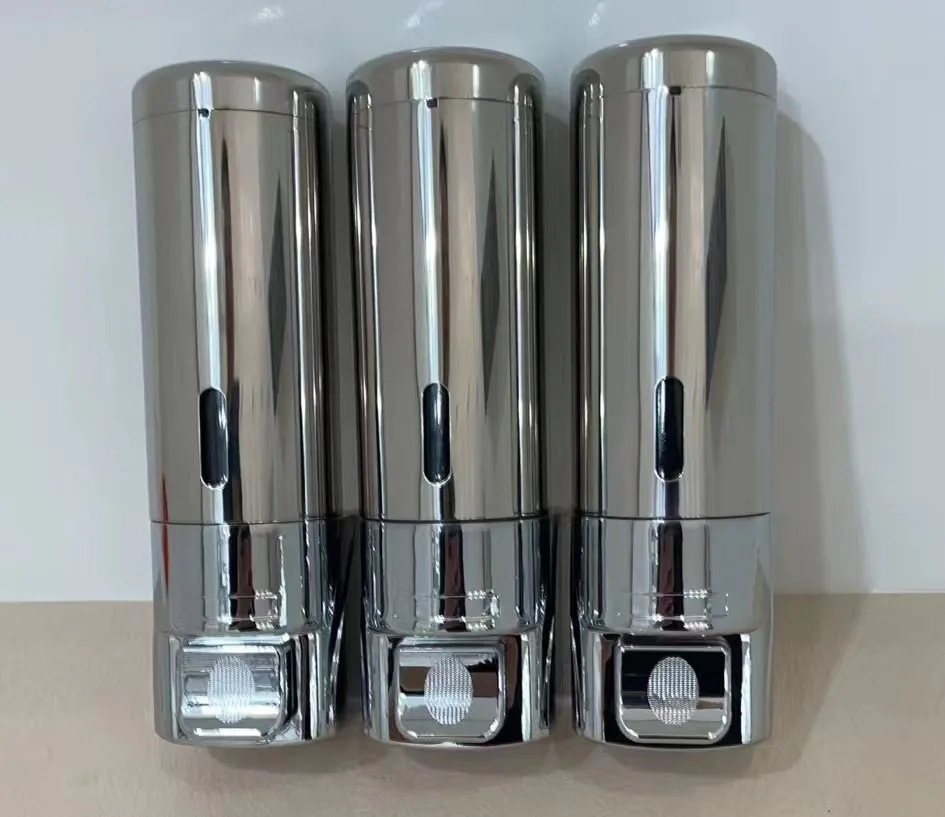 Factory Price 300ml Wall Mount Stainless Cover ABS Bottle Manual Liquid Soap Dispenser