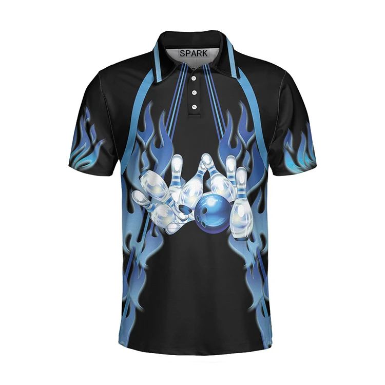 Dye Sublimated Short Sleeve Cheap Printed Vintage Custom Full Custom Bowling Jersey Cheap Bowling Polo Shirts