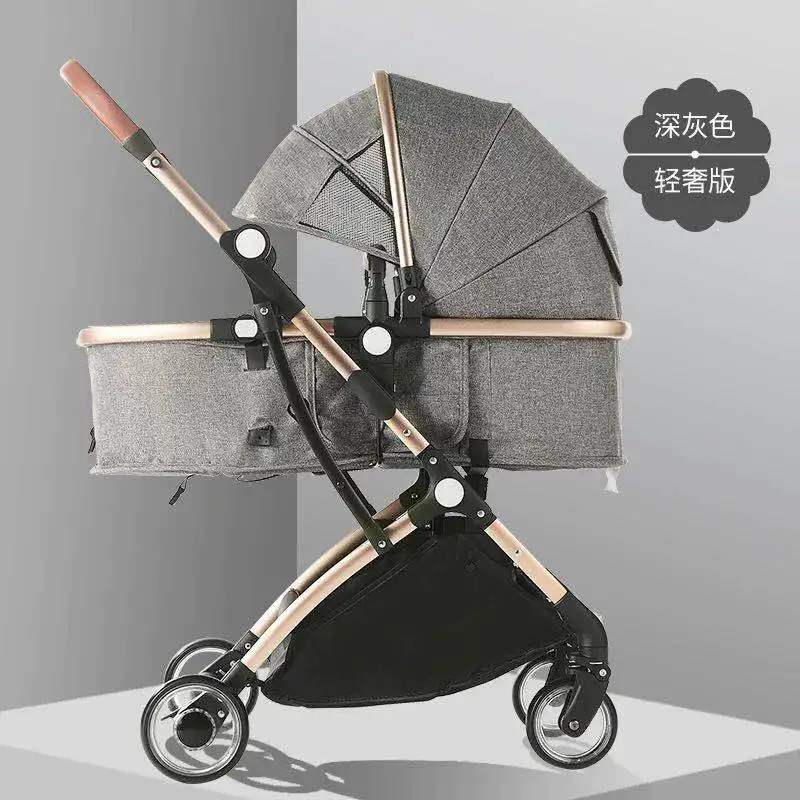 2020 latest European style 3 in 1 high landscape baby stroller for traveling