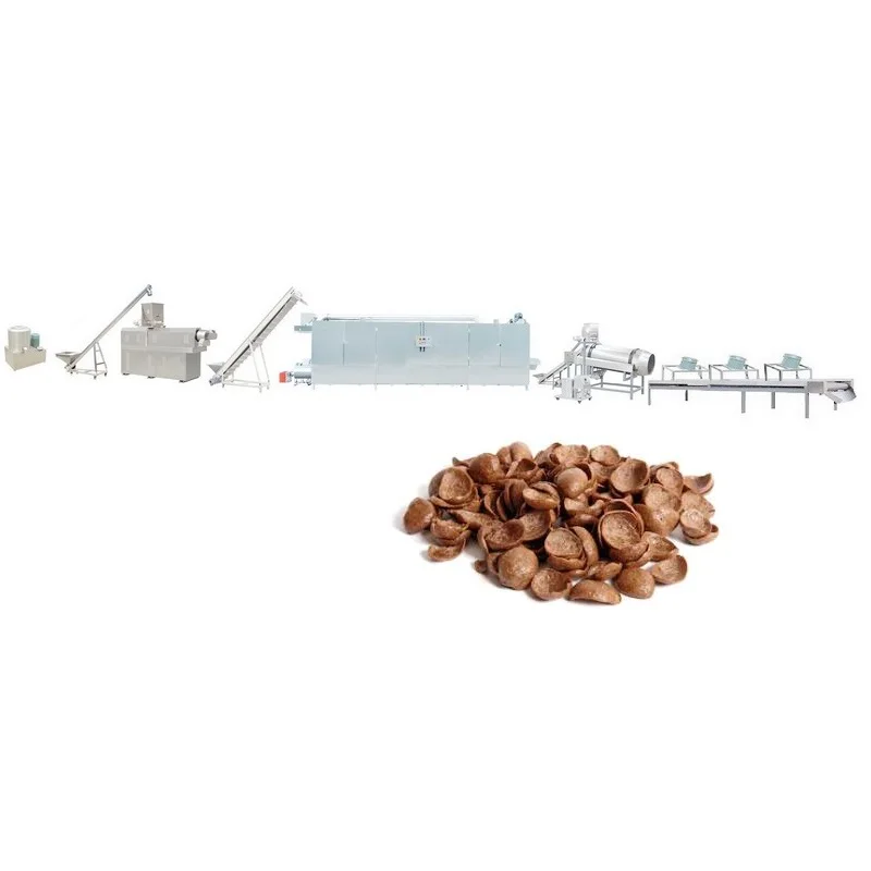 Popular Ghana Chips and Honey Puffs Snacks Production Plant Processing Line Extruder Dryer and Flavoring Machines