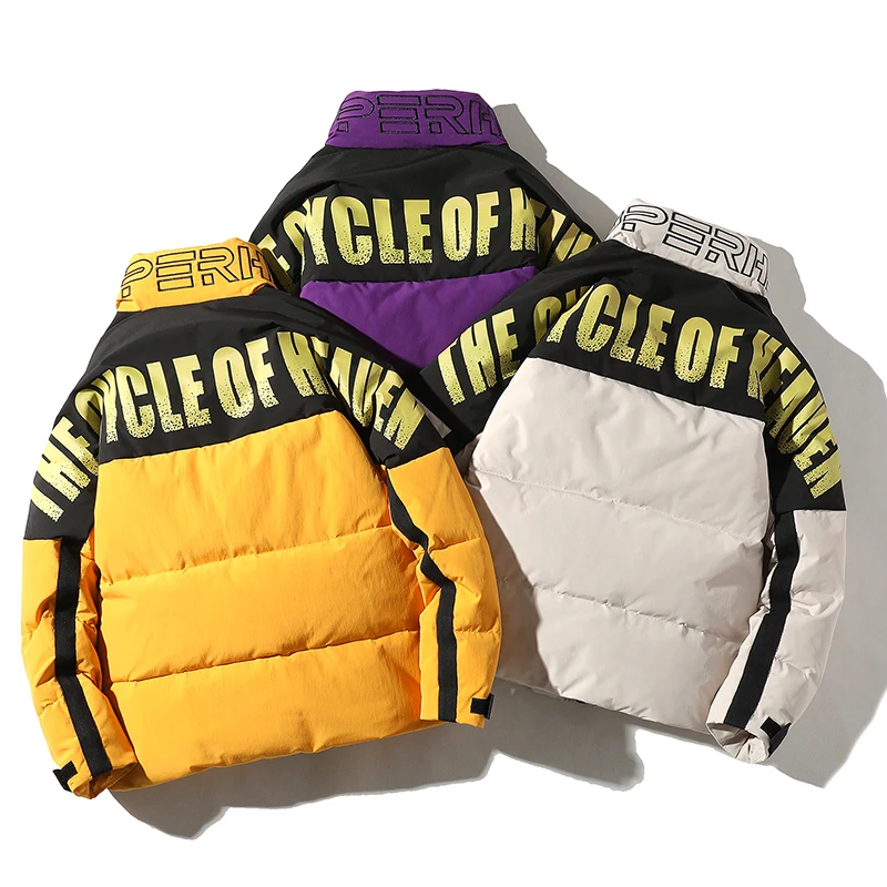 2022 New Model Contrast Color Mens puffy Goose Down Parka Jacket Men Winter Puff Jacket Mens Down Jacket