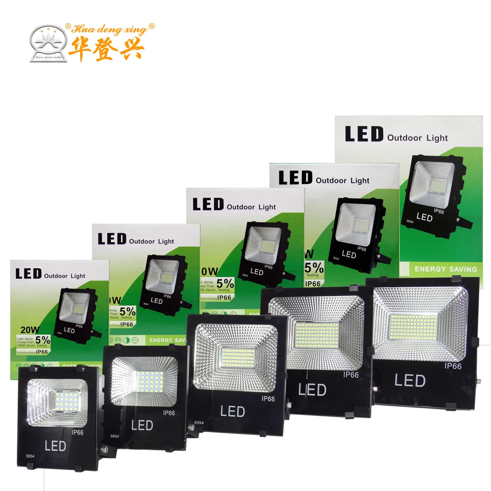 High power aluminum outdoor square spotlight smd 5054 projector 30 50 100 150 200 250 300 watts led flood light