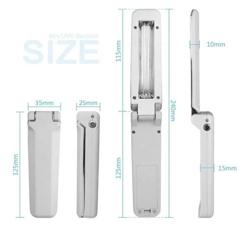 
Portable UV Disinfection Lamp Germicidal Sterilization Lamp UVC Handheld Folding USB Germicidal Lamp UV Sterilizer 