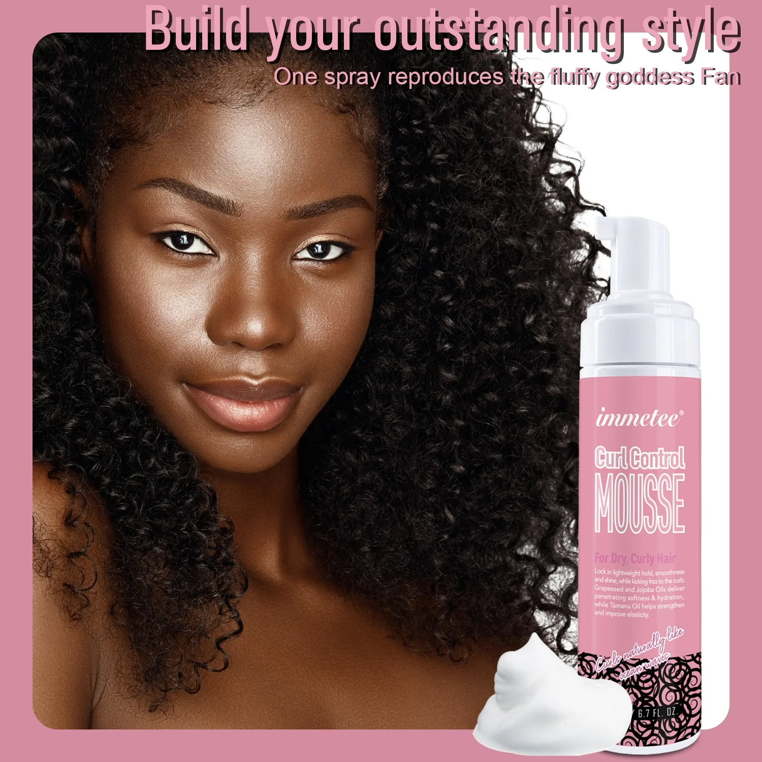 Ready to ship Hair Styling Mousse Natural Anti- Frizz Strong Fast Styling mousse  curly hair mousse  Foam hair styling products