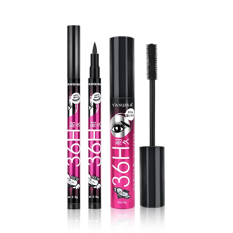 Fashion New Product 2 in 1 liquid  Eyeliner and mascara makeup set long lasting natural eye makeup private label