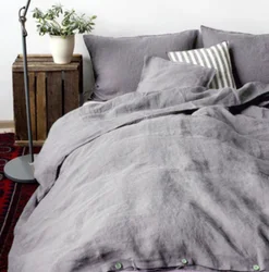 Custom Queen/King 100% Linen Hemp Bedding set Sheet Set in White Flat/Fitted Bed Sheet Duvet Quilt Comforter Pillowcase sham