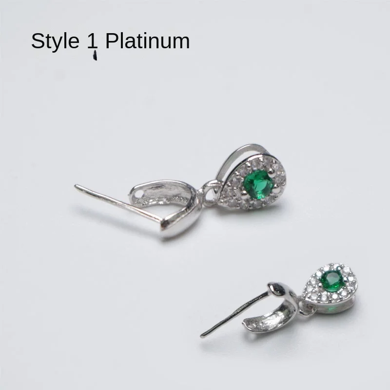 S925 Silver Pendant Clasp High Quality Jewelry Findings Featuring Jade Melon Seed & Amber Wax Clasp for Necklaces