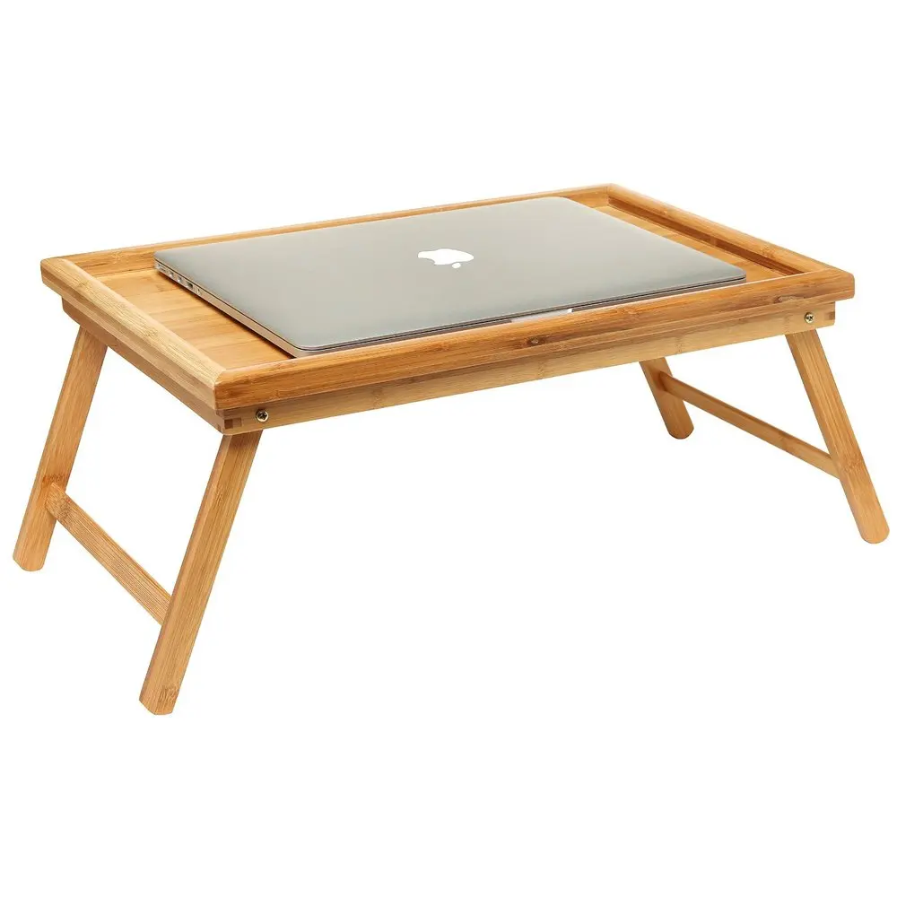 Modern Bamboo Wooden Computer Desk Folding Laptop Stand In Bed Pad Tablet Food Tray For With