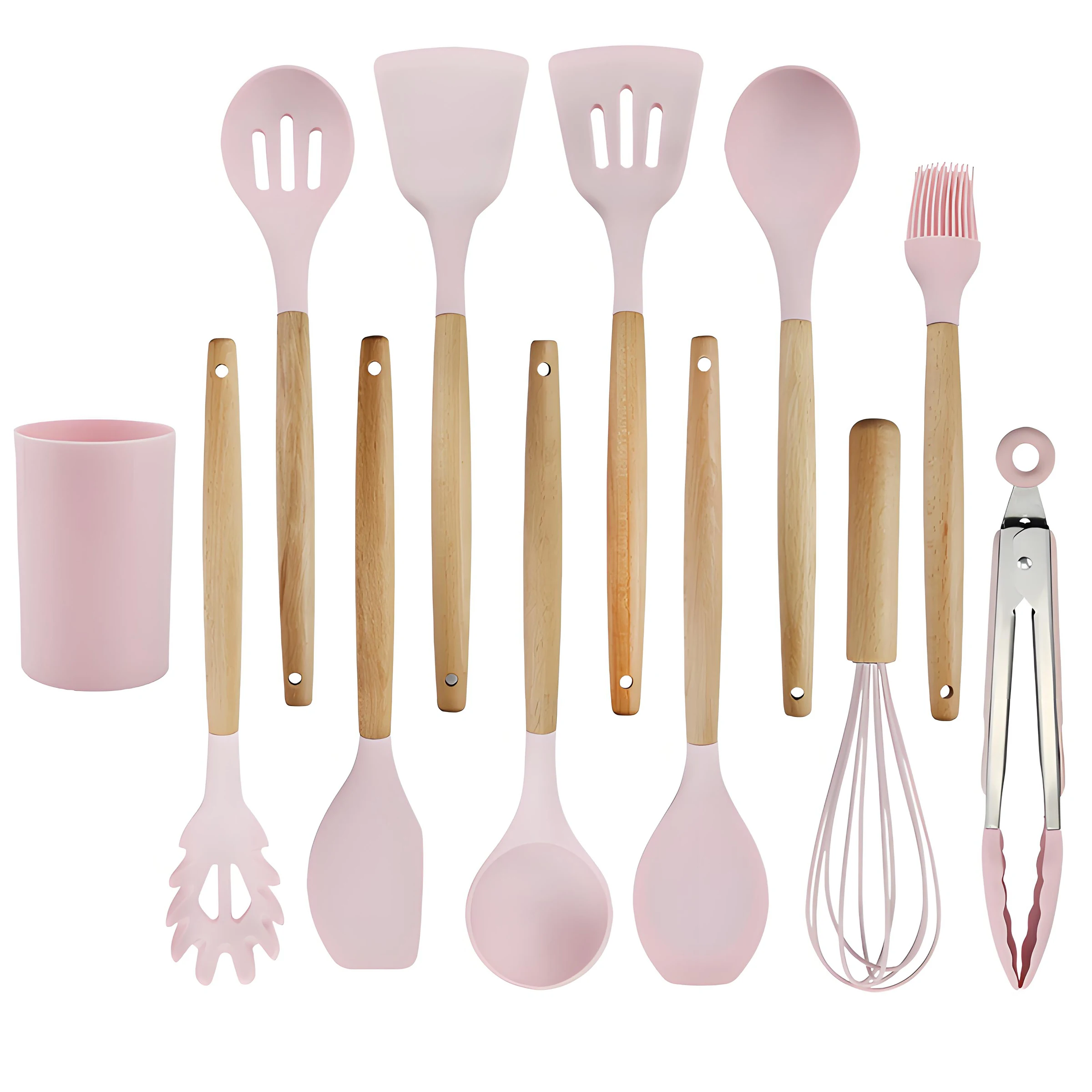 Kitchen Utensils Set-12 Pieces Silicone Cooking Utensils Set Heat Resistant Spatula Set, Nonstick Cookware