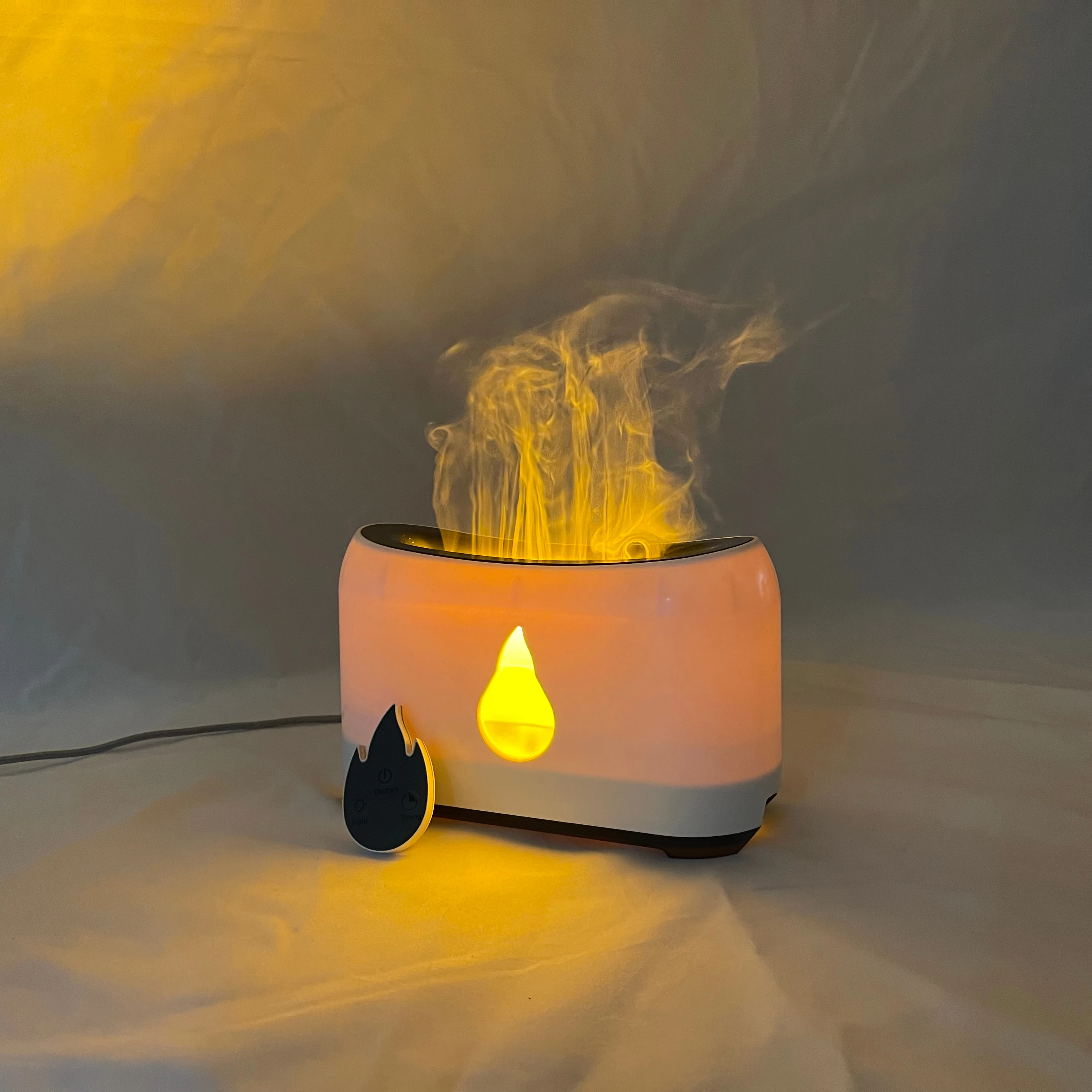 Portable 300Ml Home Aroma Oil Diffuser Usb Flame Light Remote Control Air Humidifier
