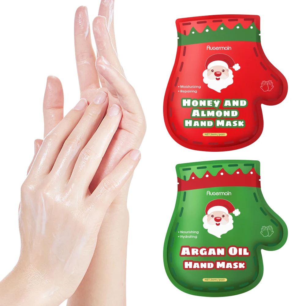 Custom Christmas Hand Care Repair Cream Mask Sheet Hand Masking Gloves Moisturizing Gloves Honey Anti Aging Soft Hand Mask