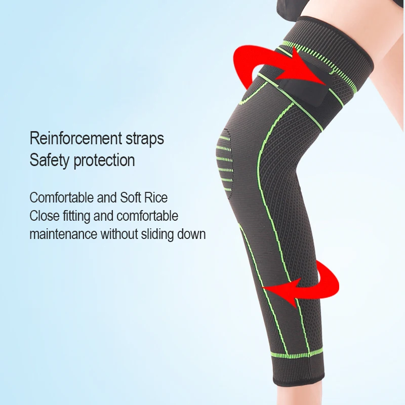 Wholesale Knee Brace Nylon Sports Running Knee Protector Guards Calf Sleeves for Basketball Lengthening Breathable Knee Support
