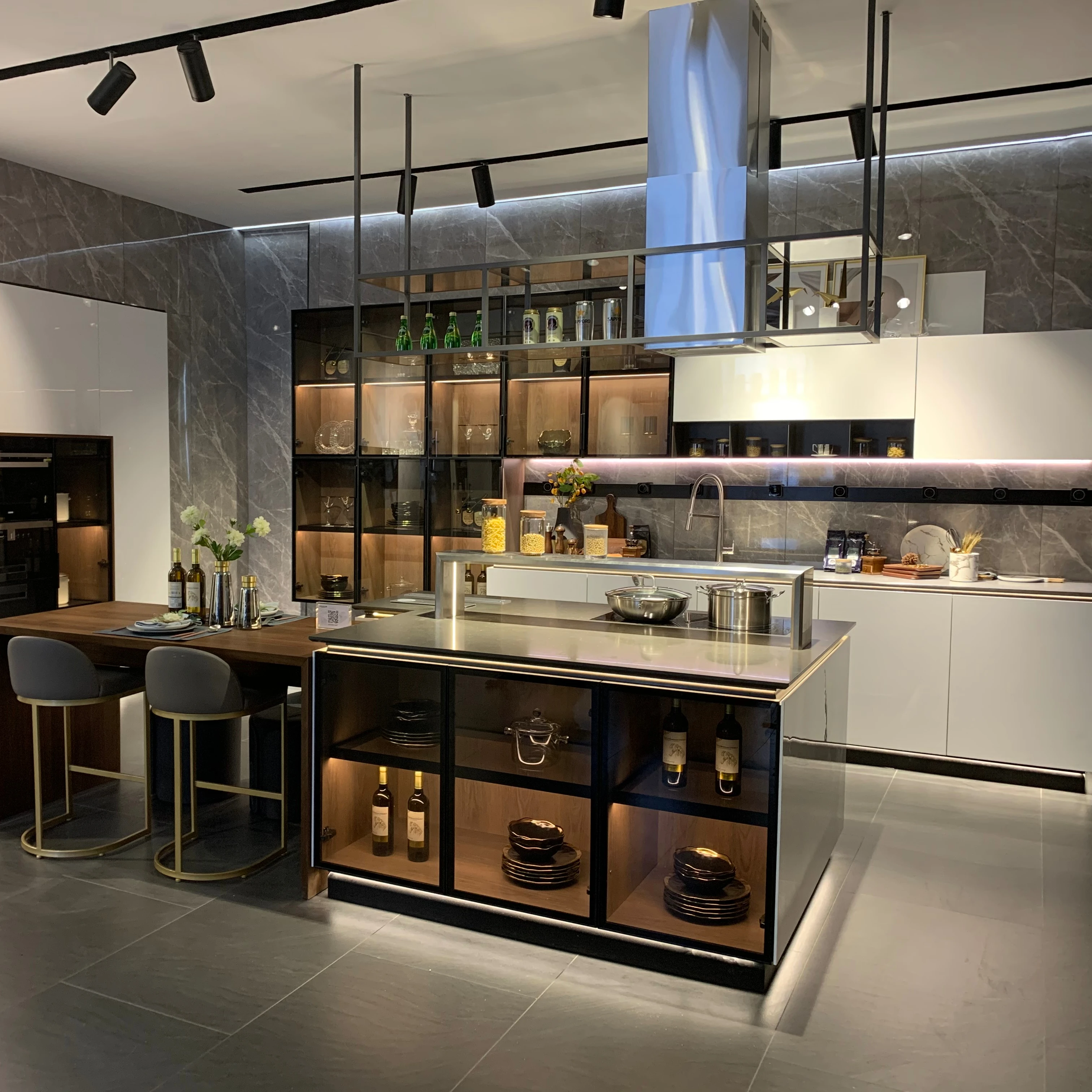 Hot sales  powder coating  kitchen cabinet designs for stainless steel kitchen furniture
