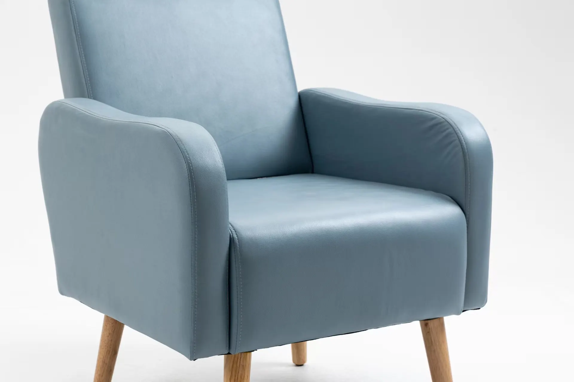 Factory straight hair modern luxury living room leather fabric arm chair single sofa recliner lounge chair