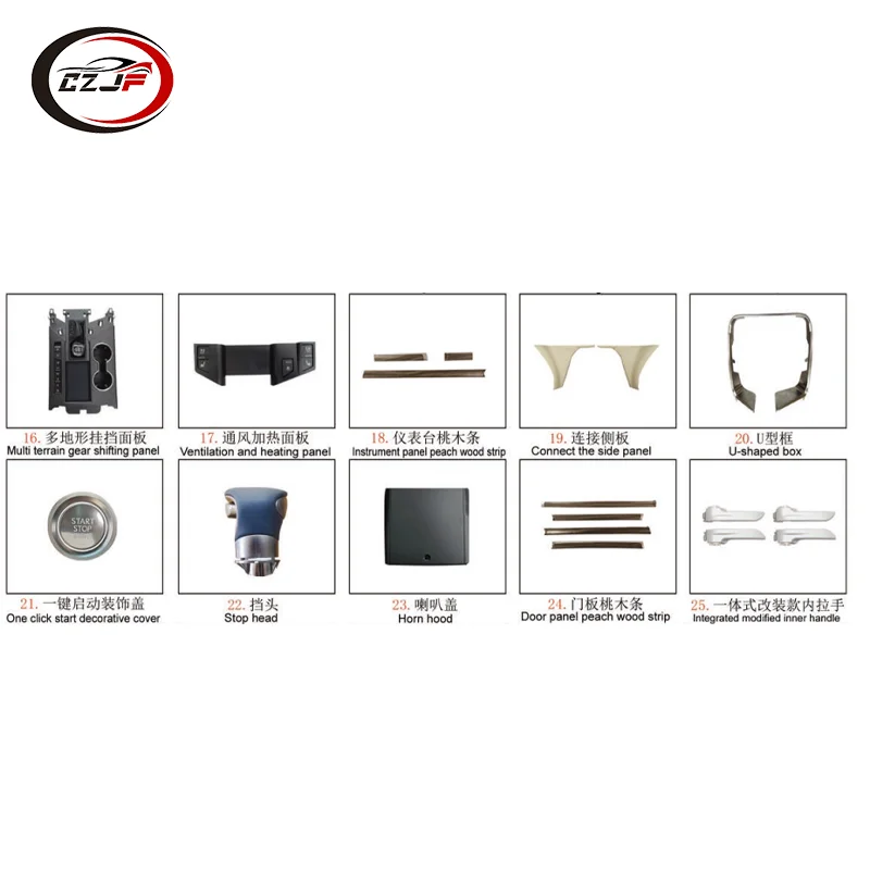 CZJF заводская цена комплекты интерьера для Toyota Land Cruiser LC200 2008-2015 обновление LX600