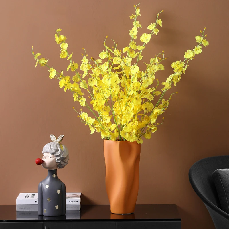 wholesale yellow artificial plants decoration flower vase dried flower bouquet home decor artificial flowers