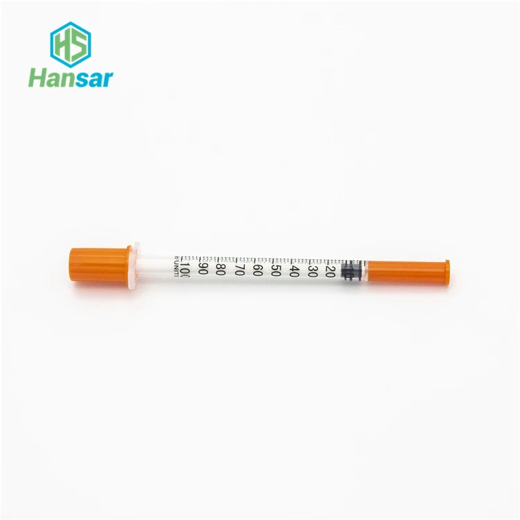 
1ml 1cc orange cap insulin syringe 