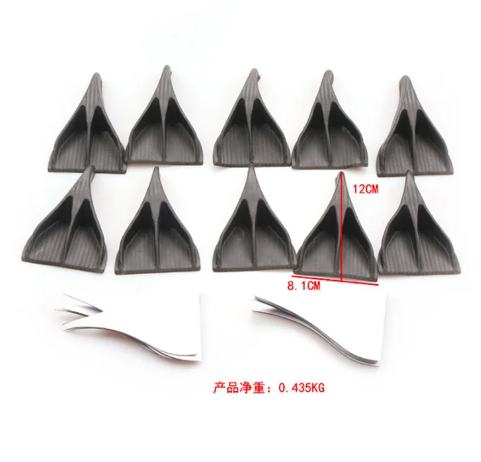 
Racing 10PCS SET Universal Carbon Fiber Look Vortex Generators Roof Shark Fins Spoiler Wing Kit for Car Tr 