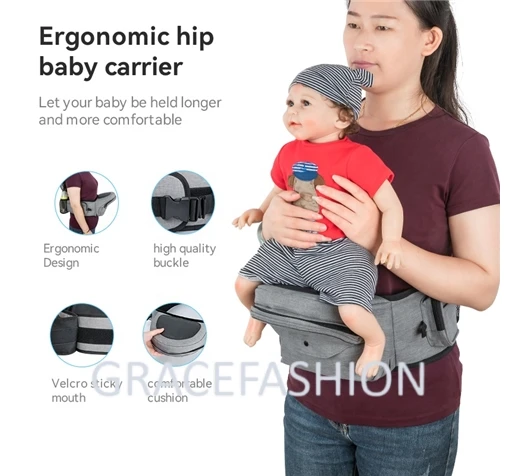 2023 New Factory Hot Sale Protective Hip Seat Ergonomic Waist Carrier Newborns Safety Quality Baby Carrier for Short-term Trips