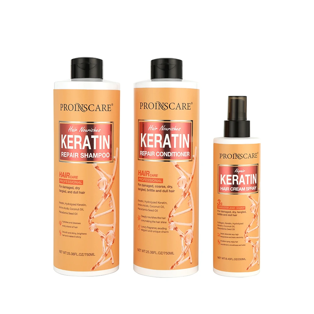 Кератиновый шампунь для ремонта питательный набор ухода за волосами органический волос и Кондиционер