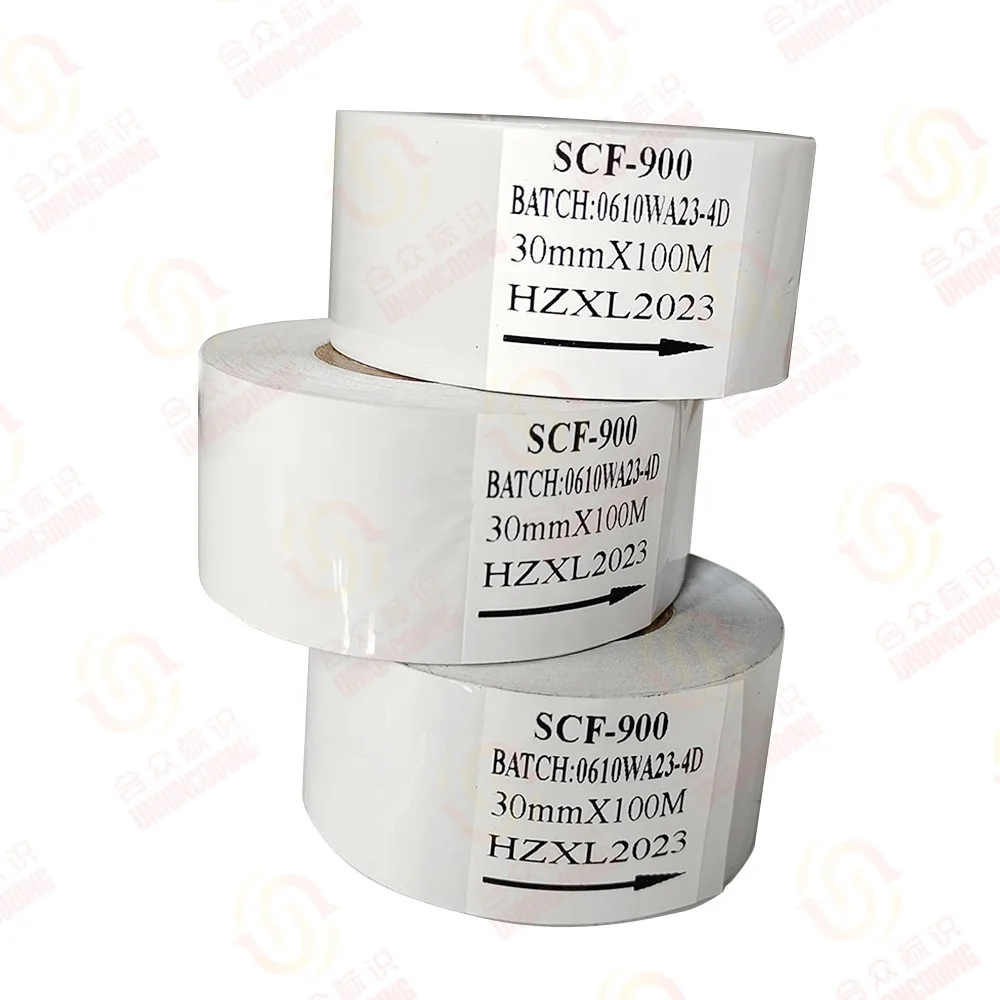 Hot foil ribbon rolls batch coding machines consumables SCF900 date coding white ribbons