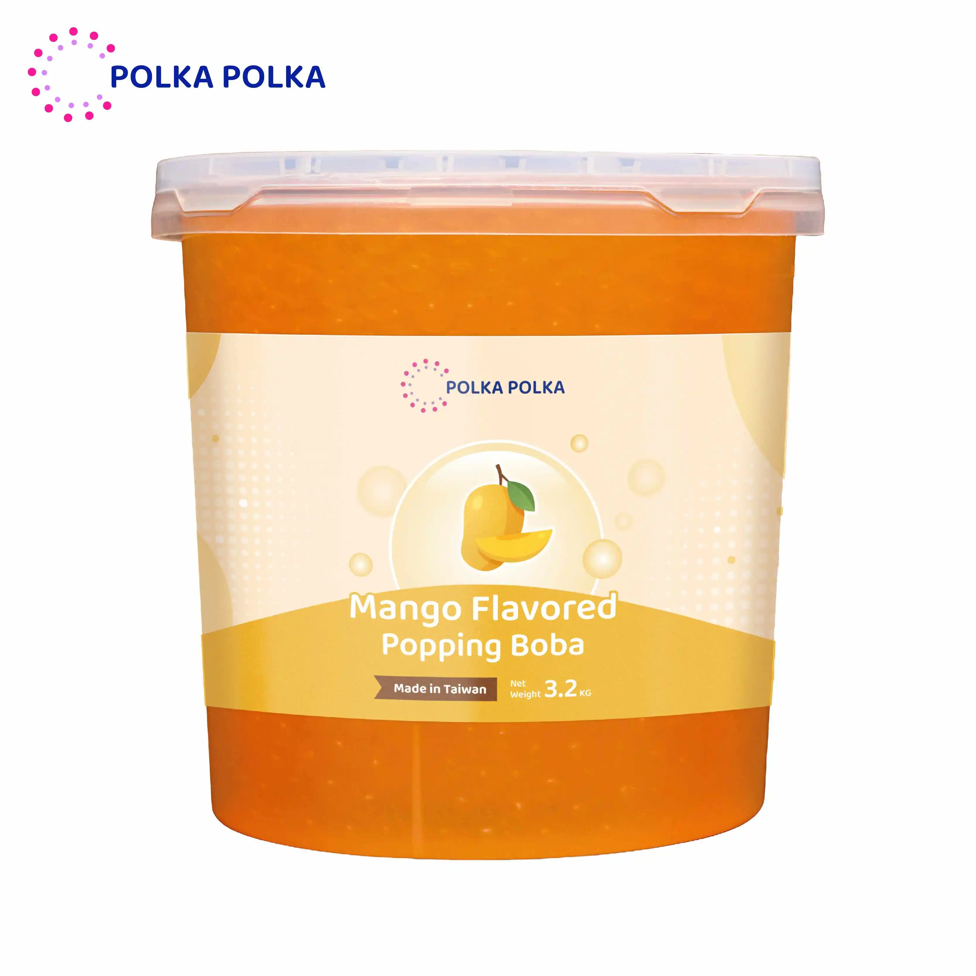 Mango popping boba balls