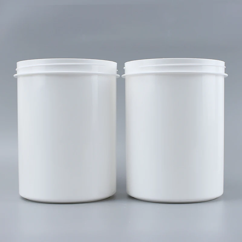 Custom Big Mouth 2000ml Protein Powder Round Jar Soft Plastic Jar for Package Container