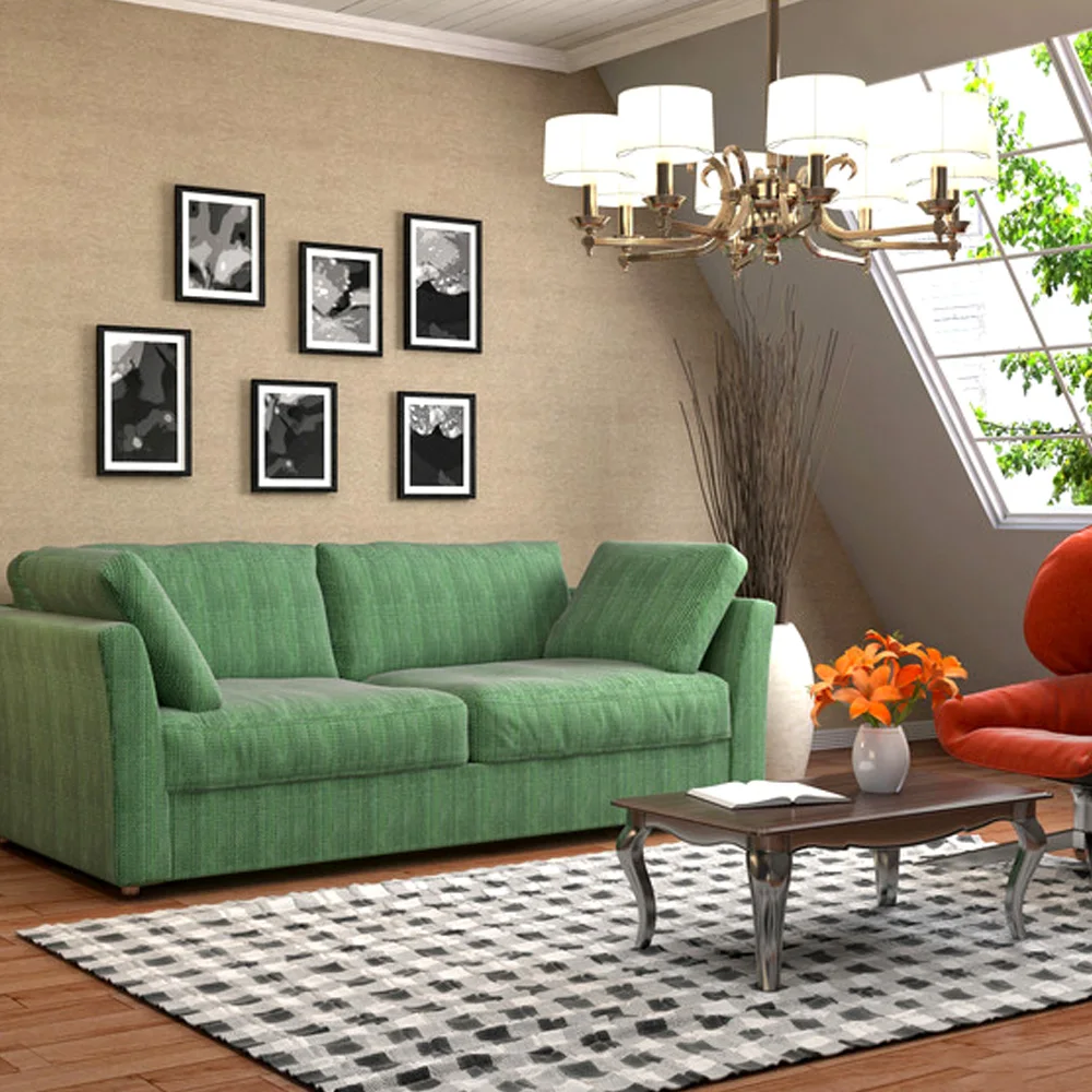 
Polyester Rib Stripe Floor Carpets Printed Rugs for Home Set 