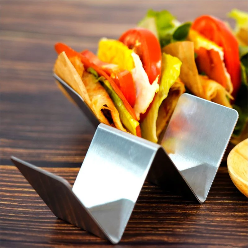 Top Seller 2023 Food Grade Stainless Steel Taco Holder Stand Taco Rack