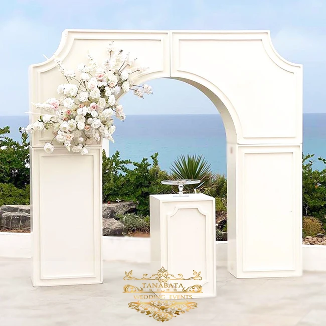 Outdoor furniture events used white pvc wedding arch backdrop