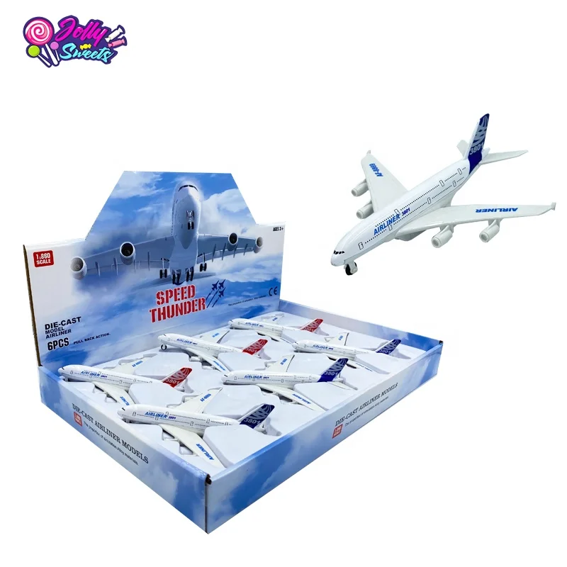 Wholesale 1:860 scale pull back metal plane diecast toy plane mini alloy plane for kids