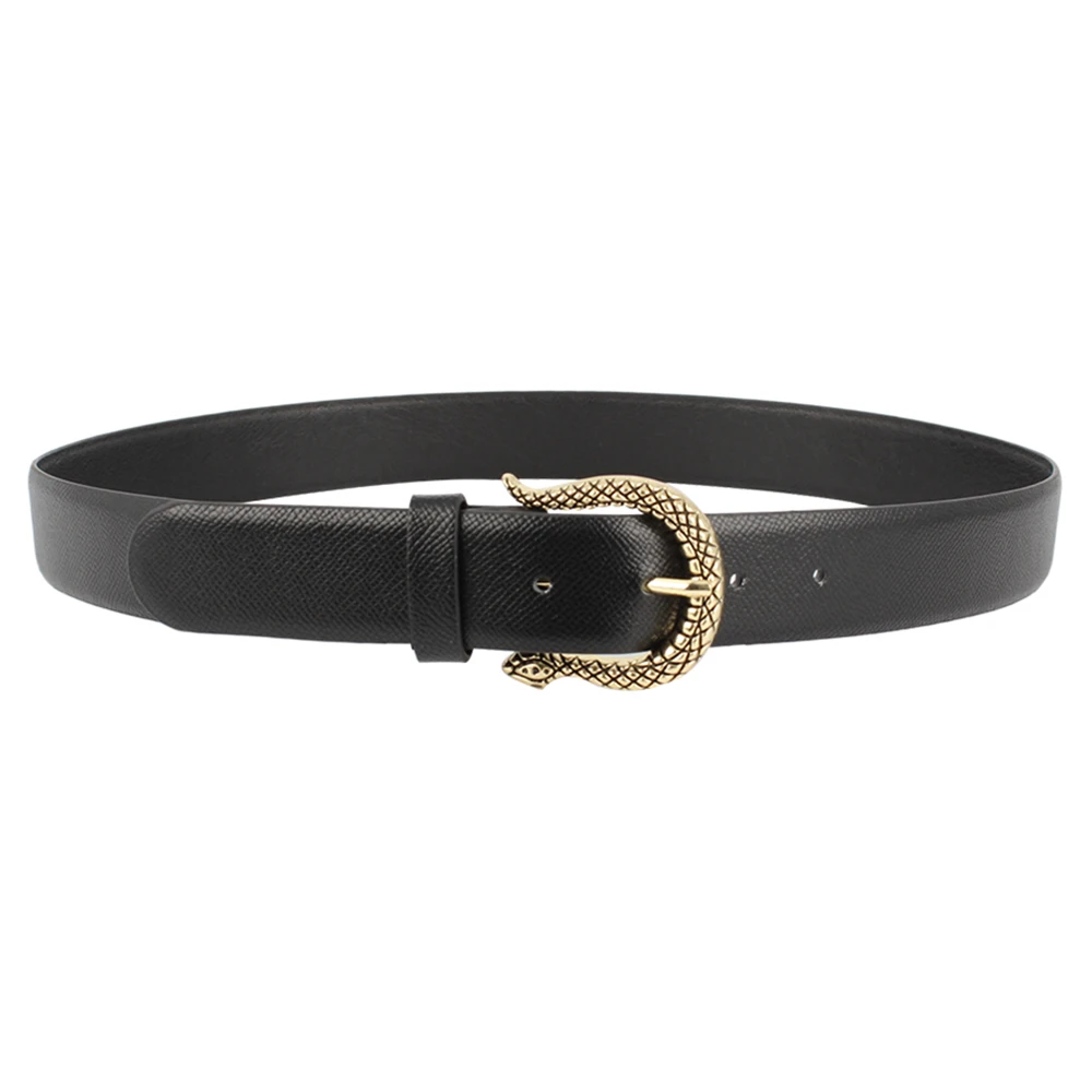 High Quality Snake Buckle pu Belt Women Black Waistband Ladies Jeans Waist Strap Cintos Womens Luxury Fashion Belts