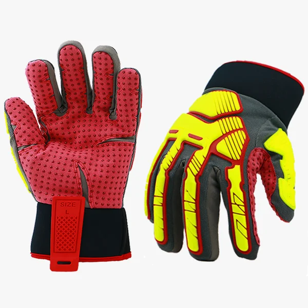 BSP high anti impact gloves oilfield working cotton palm waterproof work safety oil and gas impact gloves