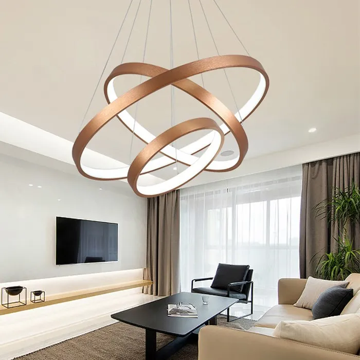 2020 hot selling led pendant ceiling light indoor circular chandelier for living room acrylic pendant light