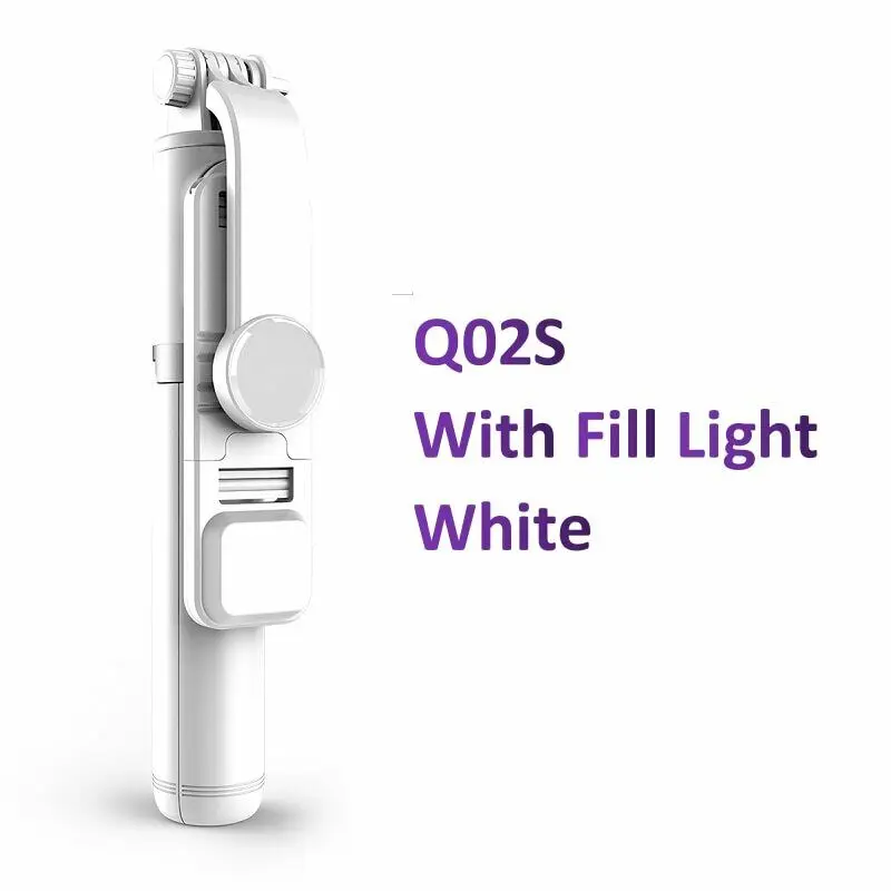 Q02s Bluetooths палка для селфи штатив-Трипод с Светодиодное заполняющее освещение съемки в прямом эфире Multifuncional мини легкий настольная