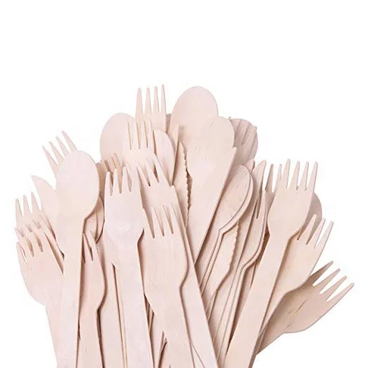 
Best-selling Biodegradable Eco-friendly knife and fork spoon Natural disposable wooden tableware for wholesale 