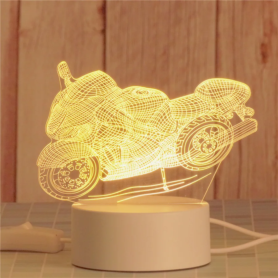 3D ночники лампы с оптической иллюзией Светодиодные ночные акриловые 3d светильники декоративный подарок