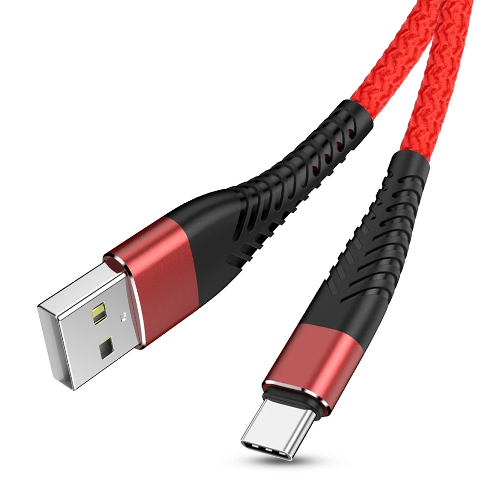 Nylon Braided Fast Charging Usb Type C Cable 2.4A Type C USB Cable for Xiaomi Huawei Phone Cable
