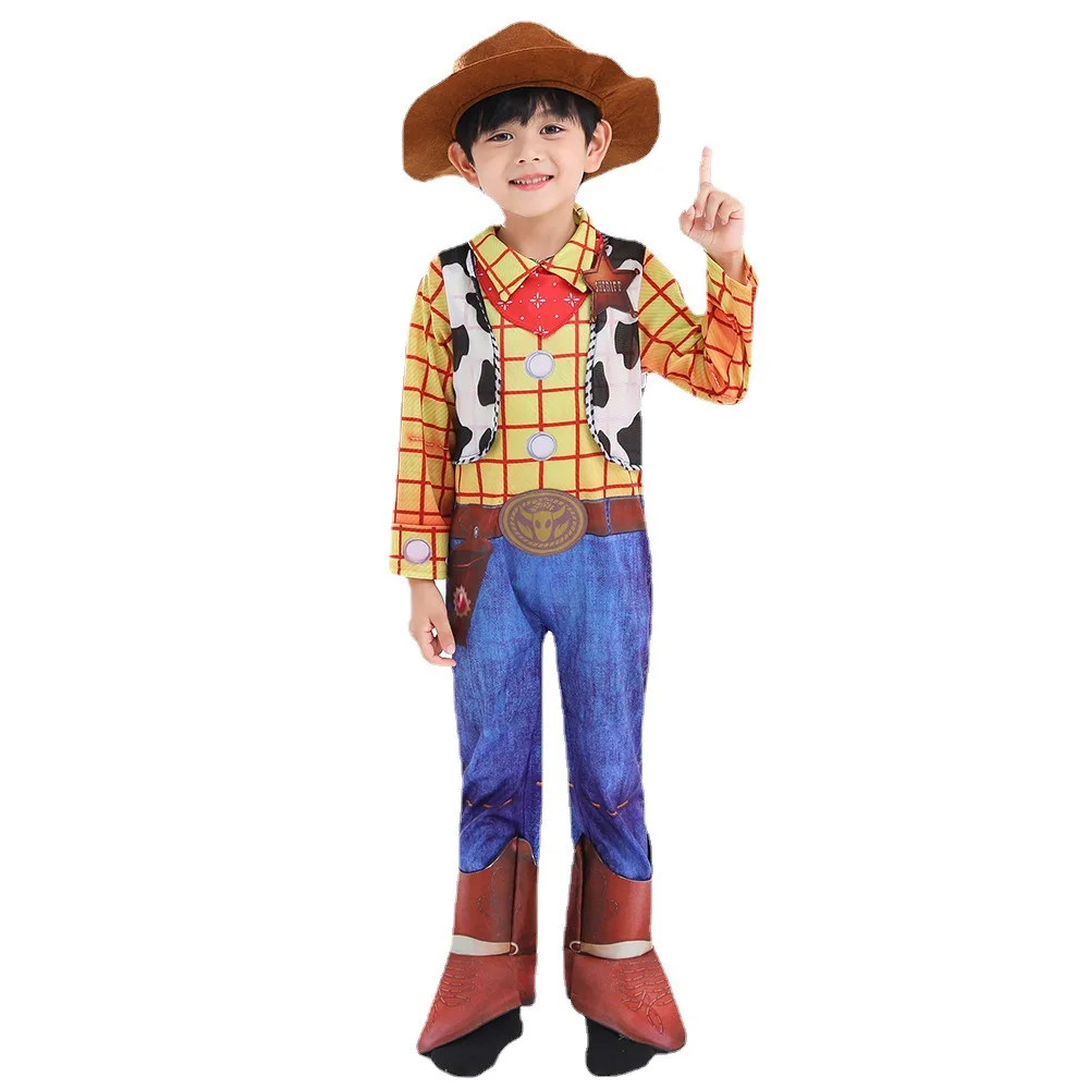 Cartoon Toy Story Charact Cosplay Cowboy Woody Costumes Halloween Outfits Kids Boy