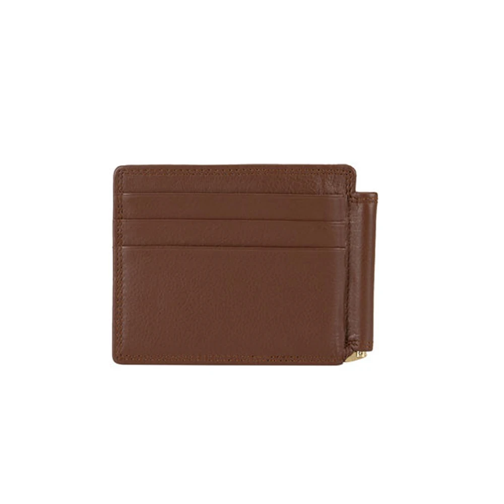 Двухскладной мужской кошелек с RFID-защитой, тонкий кожаный кошелек с зажимом для денег