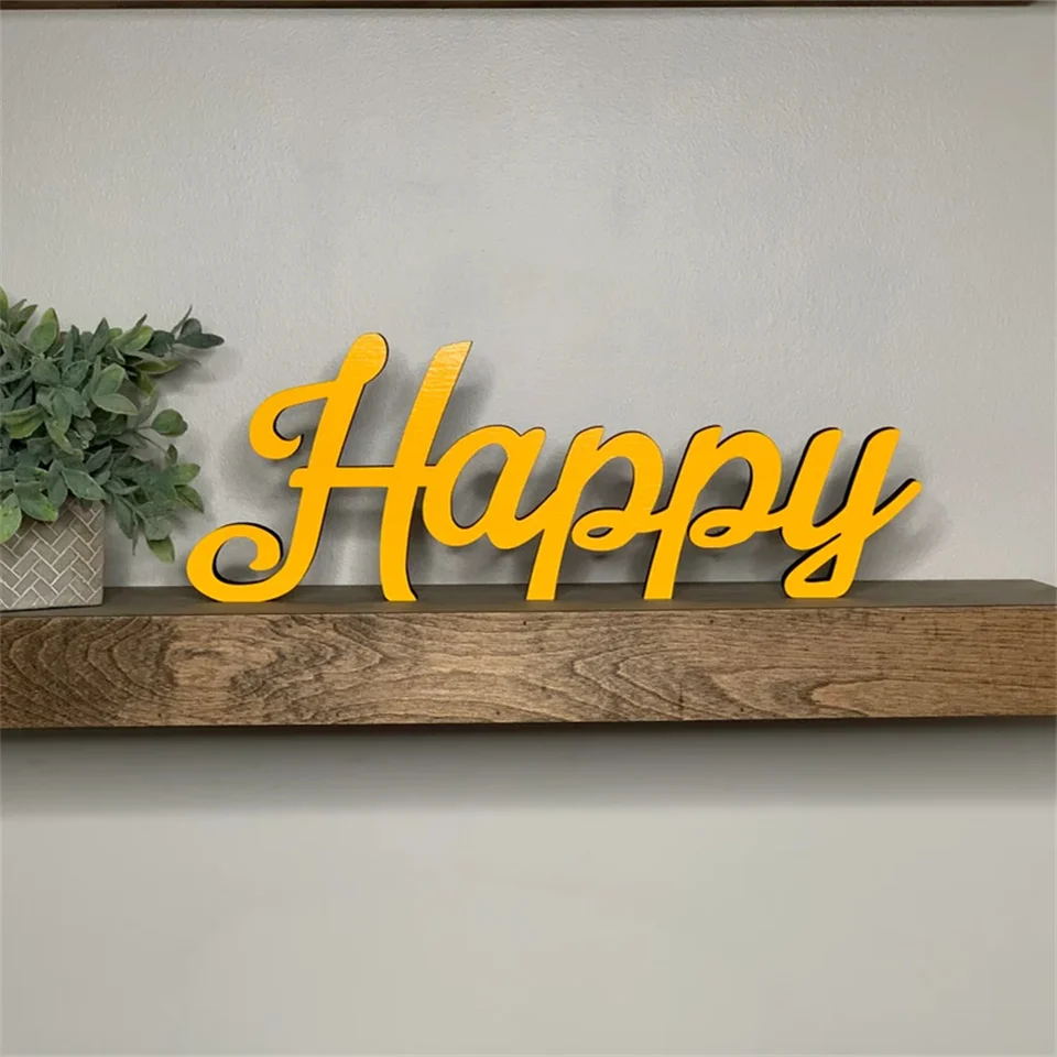 Деревянный мир happy 3D арт Большой Настенный декор любой случай подарок идея стены