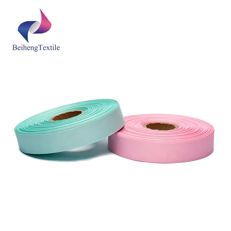 100% Polyester 3 Inch Solid Character Printed Logo Brown Grosgrain Ribbon Wholesale