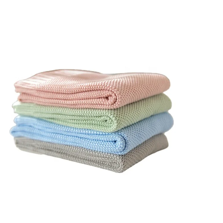 Factory Direct Sale Cool Hand feeling Adults Kids 100% Bamboo Fiber Knitted Throw Blanket for Travel Home Airplane AKT